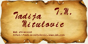 Tadija Mitulović vizit kartica